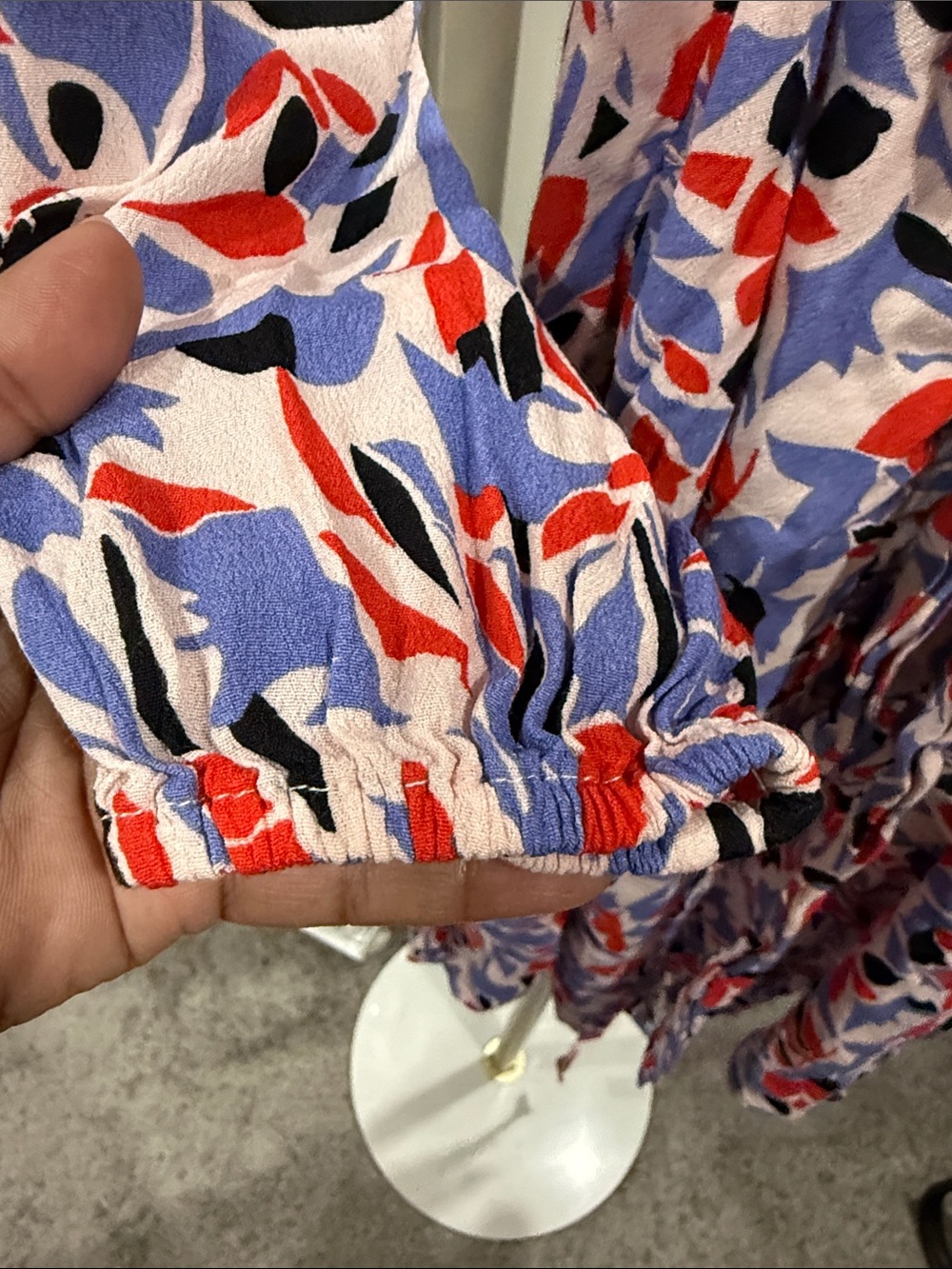 Well Worn Red Blue White Long-Sleeve Tie-Waist Shirt Dress Buttons pockets Small - Picture 7 of 8